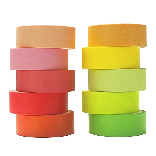 VIVIQUEN Washi Tape Set, 20 Rolls Colored Masking Tape, 15mm Rainbow Pastel - Image 8