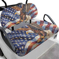 Bulopur Eagle American Flag Golf Cart Seat Covers for Ezgo Club Car Universal Golf Cart Seat Cover Towel Suitable for All Weather, Easy to Install and Washable