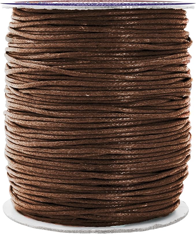 Mandala Crafts 1.5mm 109 Yards Chocolate Brown Cotton Waxed Cord by MandalaCrafts