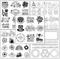Whaline 5 Sheet St. Patrick's Day Clear Stamps Wreath Shamrock Lucky Words by Whaline