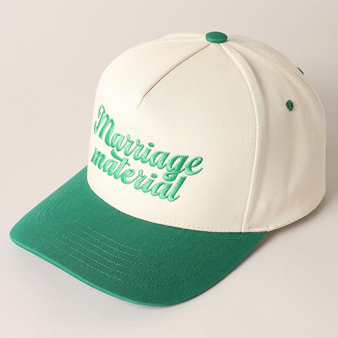 MIRMARU Two-Tone Vintage Canvas Trucker Hats for Men & Women, Adjustable Size Baseball Caps with Trendy Embroidered Design