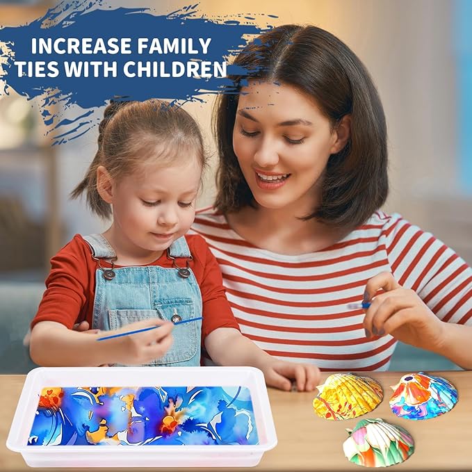 Water Marbling Paint Kit for Kids, Arts & Crafts, Age 3-12, Includes 6 Colors - Image 2