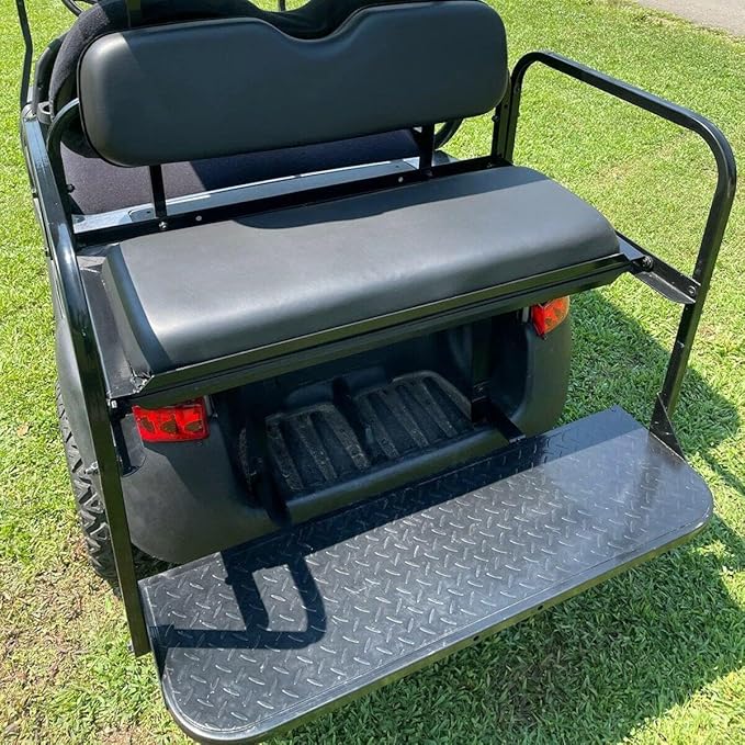 ECOTRIC Golf Cart Folding Rear Seat Kit Compatible with Club Car Precedent/Tempo/Onward (2004-UP) Gas or Electric Models Back Flip Seat Black