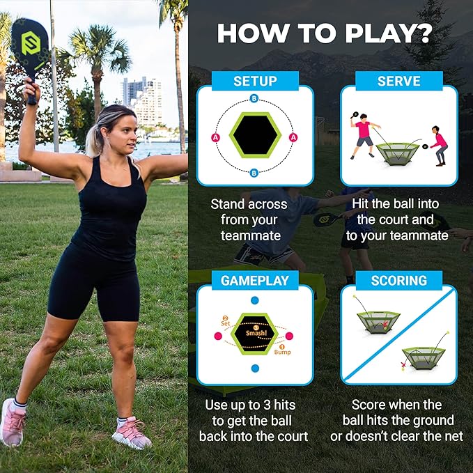 PaddleSmash - Pickleball Yard Game As Seen on Shark Tank - Beach, Tailgate & - Image 2