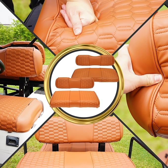 Golf Cart Seat Covers for EZGO TXT Club Car DS Gas or Electric OEM Regular Seat Cushion, No Staple, Golf Cart Vinyl Replacement Seat Cover