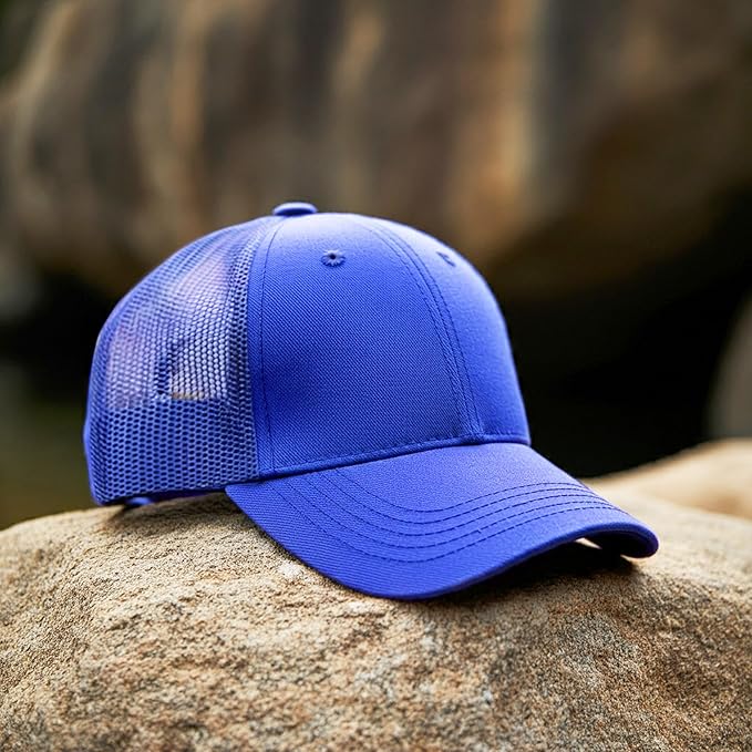 Falari Trucker Hat Baseball Cap Structured Plain Design 6 Panel, Adjustable Size