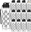 Funnymoom 12 Pcs Soccer Water Bottles Bulk 17 oz Soccer Sports Bottle with Leak Proof Flip Top Reusable Plastic Water Bottles for Team Gift Accessories Sports Party Favors Supplies