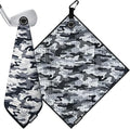 Ghost Golf Magnetic Towel (Greenside) - Premium Ultra-Absorbent Microfiber Golf Towel with Magnet for Golf Carts or Clubs - 18" x 18" Golfing Gear - Waffle Weave Pattern (Snow Camo)