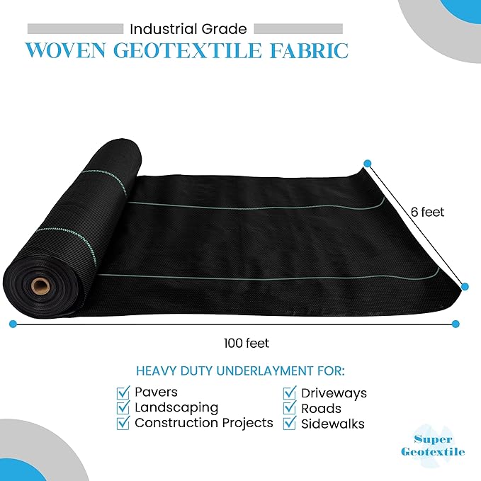 Woven Geotextile Fabric for Driveway and Road Stabilization, Construction - Image 2