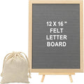 PATIKIL Felt Letter Board, 12x16Inches Gray Wooden Changeable Message Board by PATIKIL