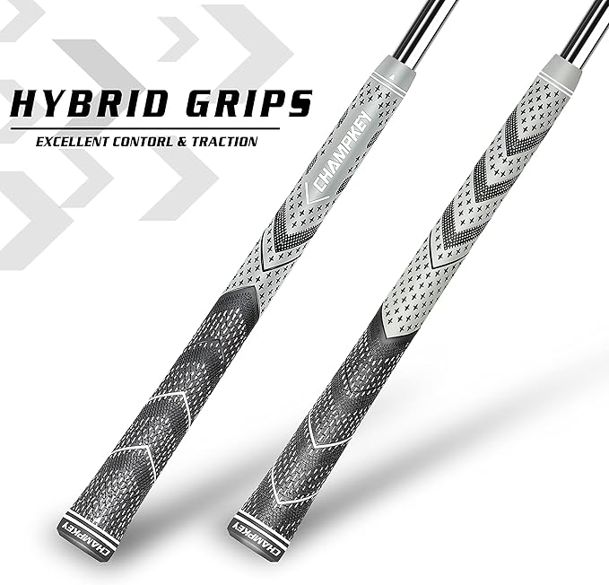 CHAMPKEY Golf Grips 13 Pack | Come with Solvent,15 Tapes,Vise Clamp and Hook Blade | All Weather Control and High Feedback Golf Club Grips