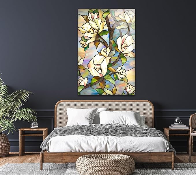 My Photostation.com 27Wx43H'' Stained Magnolia Glass Wall Art Tempered Glass - Image 7
