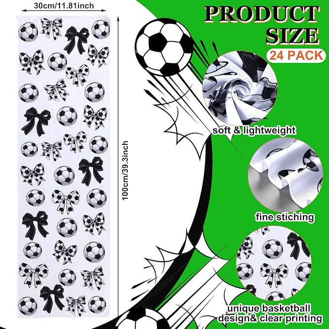 Moukeren 24 pcs Cooling Towels 40"x12" Bulk Sports Ice Towel for Neck and Face Quick Dry Breathable Microfiber Chilly Party Favors Supplies for Coach Gift and Sport Party Favors