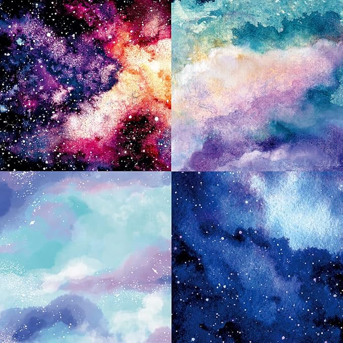 YASMEN Scrapbook Paper Pad, 24 Sheets Celestial Themed Mixture Colored Paper - Image 3