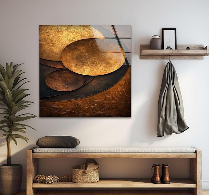 My Photostation.com 14Wx20H'' Bronze Art Deco Geometric Motifs Glass Wall Art - Image 8