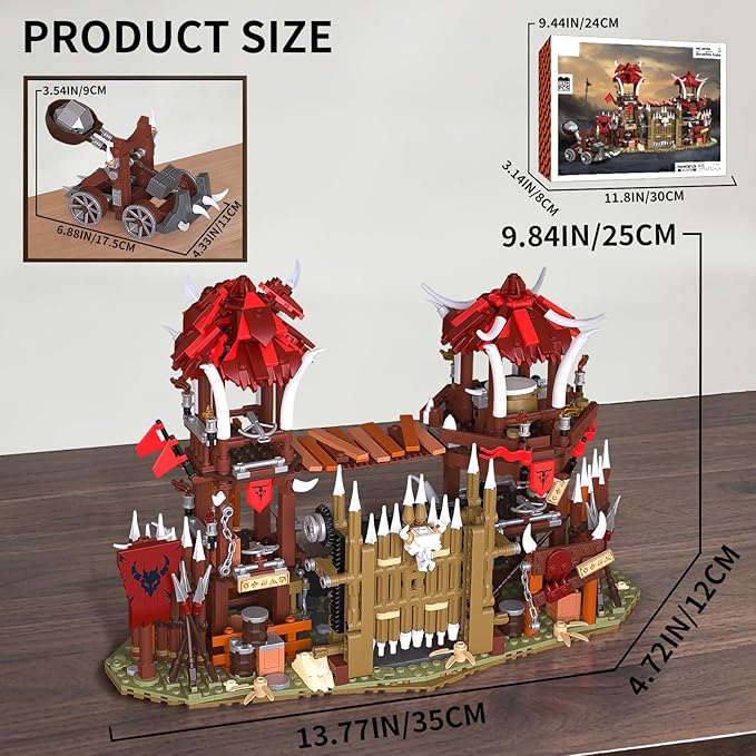 BNG Bonfire Gate Building Set for Adult, Orc Fortress Gate Building Block - Image 2