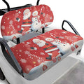 Bulopur Christmas Golf Cart Front Seat Covers Ezgo TXT Club Car Santa Claus Snowman Golf Cart Towel Seat Covers 2 Pack Red Christmas Golfcart Decorations Kit Universal Fit and Easy to Install