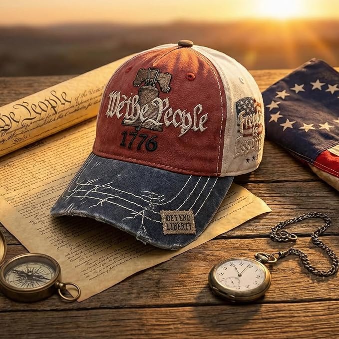 USA 250th Anniversary Hat, Adjustable 250th Anniversary Printed Patriotic Baseball Caps, Tribute Retro Washed Hat