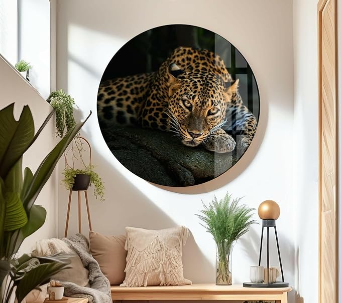 My Photostation.com 48Wx32H'' Fierce Leopard Glass Wall ArtTempered Glass - Image 5