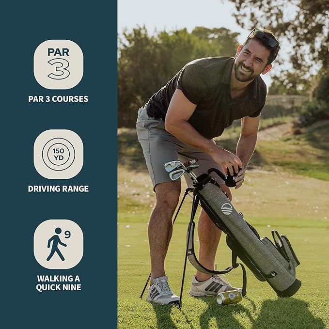 The Original Sunday Golf Loma Bag – Lightweight Golf Bag with Strap & Stand, Easy to Carry Pitch n Putt Stand Bag for Driving Range, Par 3 & Executive Courses, 31 Inches