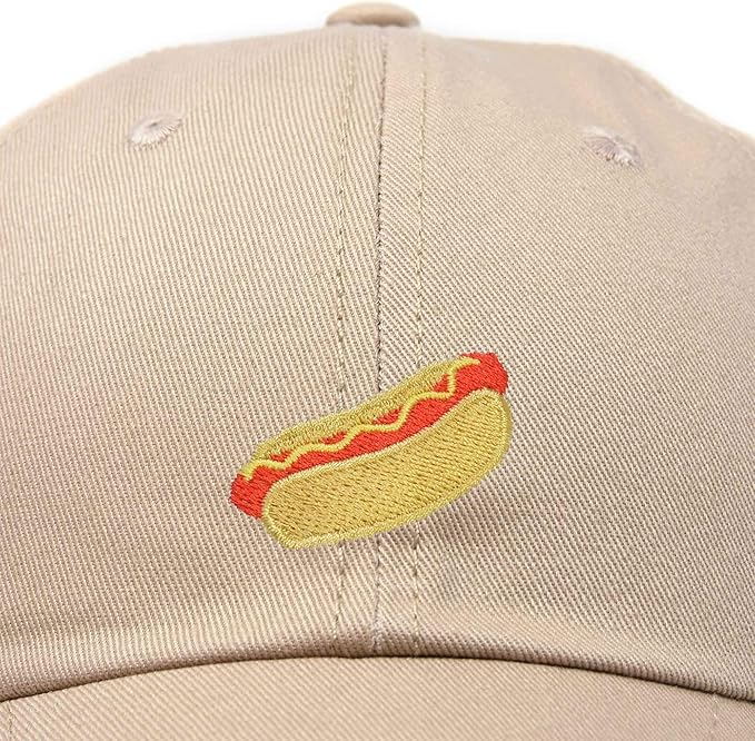 DALIX Hot Dog Hat Embroidered Mens Womens Baseball Cap