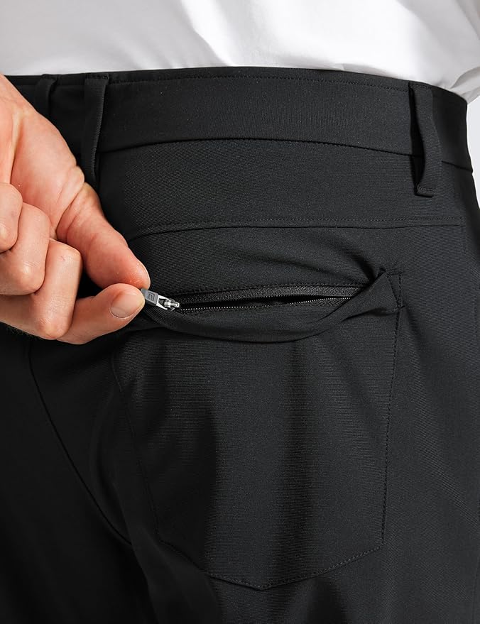 CRZ YOGA All Day Comfy 5-Pocket Golf Pants for Men - 28"/30"/32"/34" Quick Dry Lightweight Casual Work Stretch Trousers