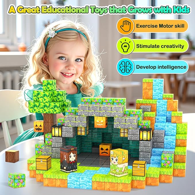 Large Magnetic Blocks Kids Building Toys Mine Magworld Magic Enchanted Building - Image 4