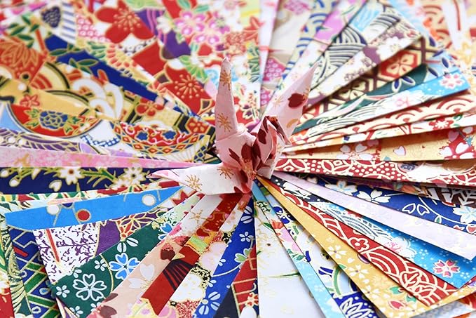 50 Origami Paper Yuzen Washi Paper Different Patterns Japanese Print 3x3 inches - Image 2