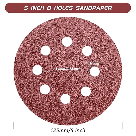 110pcs 5 Inch Sanding Disc, ZEHIQ 8 Hole Hook and Loop Sandpaper Assortment 40 - Image 2