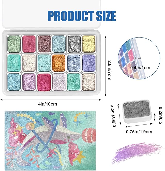 Mini Forestry Shifting Watercolor Painting Set, 18 Color Shifting Watercolor - Image 2