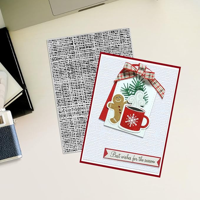 Threetols 3-D Textured Impressions Embossing Folder, Line Background Embossing - Image 3