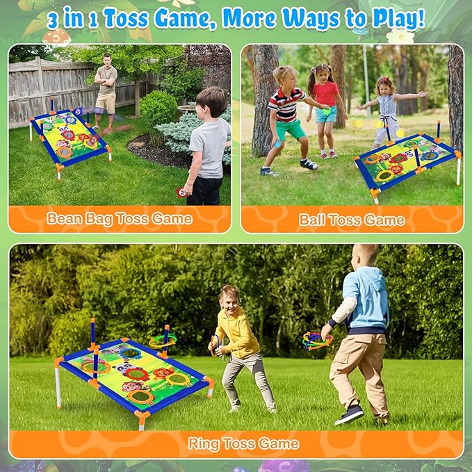 Subao Bean Bag Toss Game, 3 in 1 Cornhole Set, Kids Outdoor Games, Sports & - Image 2