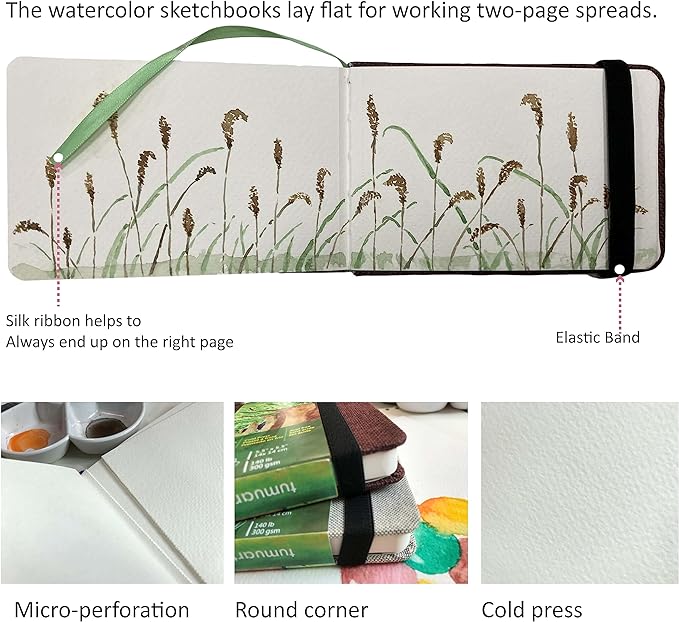 tumuarta Watercolor Journal, 140 LB, 300 GSM, Cotton Paper, Cold Press - Image 2