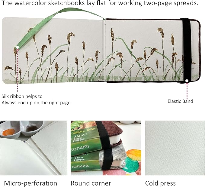 tumuarta Watercolor Journal, 140 LB, 300 GSM, Cotton Paper, Cold Press - Image 3