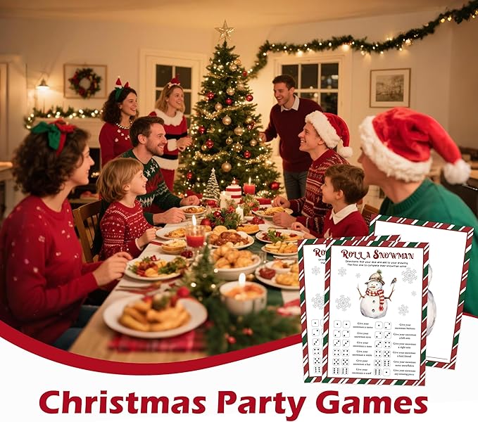 Roll A Snowman Game, Christmas Dice Games - Image 5