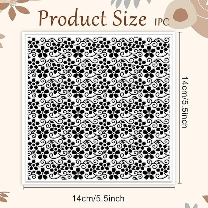 CHGCRAFT Vine Small Flowers Pattern Polymer Clay Texture Sheet Plant Leaves - Image 2