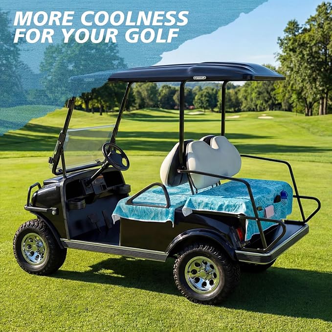 Fanfanwin 2 Pcs Mandala Boho Style Golf Cart Seat Covers for 2 & 4 Passenger Carts, Golf Cart Seat Towel Blanket with Front and Rear Cover Compatible with Ezgo/Yamaha/Club Car