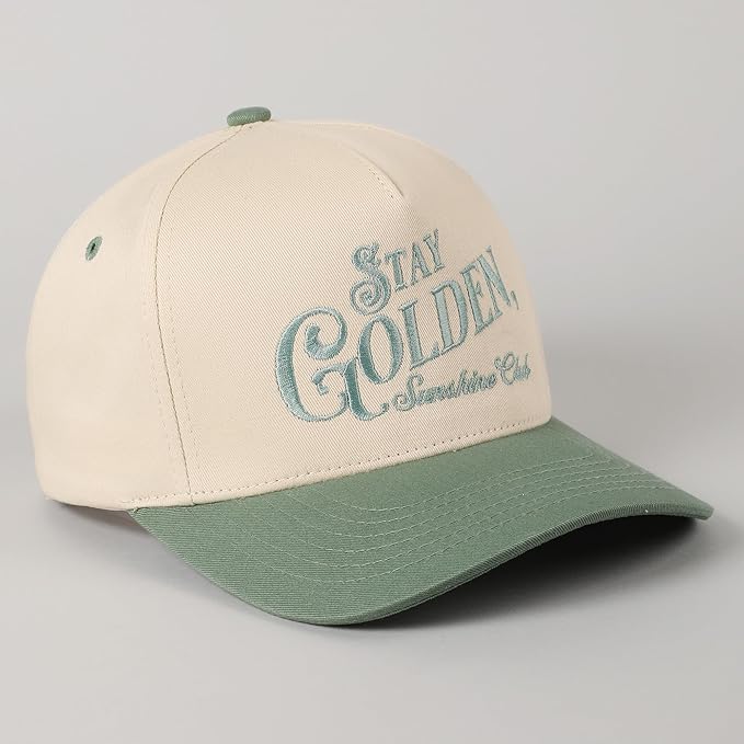 MIRMARU Two-Tone Vintage Canvas Trucker Hats for Men & Women, Adjustable Size Baseball Caps with Trendy Embroidered Design