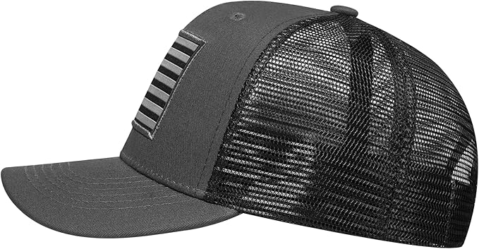 American Flag Trucker Hat, Patriotic Baseball Cap for Men & Women, Breathable Mesh Adjustable Snapback, USA Flag Patch