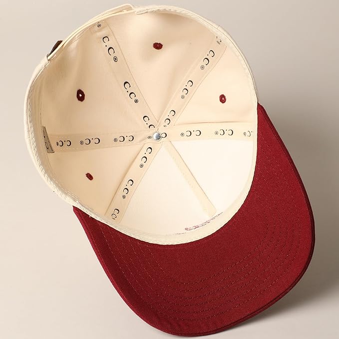 MIRMARU Two-Tone Vintage Canvas Trucker Hats for Men & Women, Adjustable Size Baseball Caps with Trendy Embroidered Design