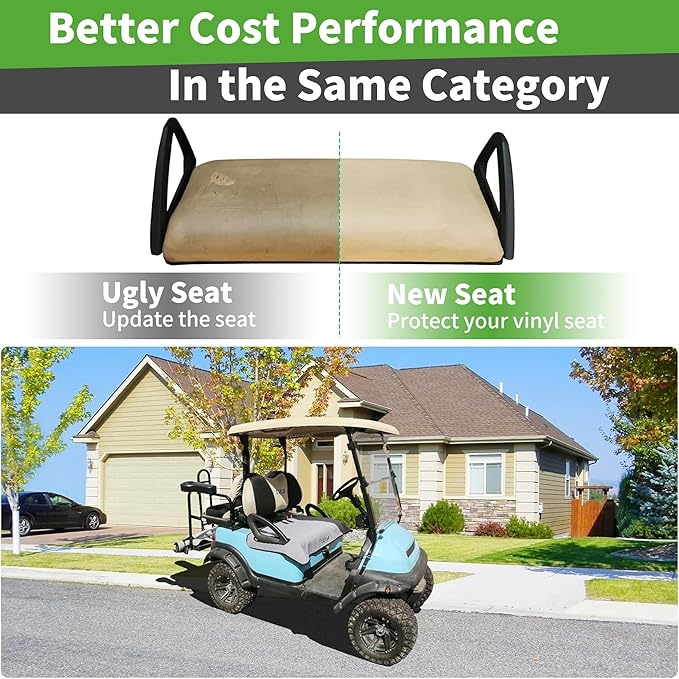 10L0L Golf Cart Seat Covers Compatible with EZGO TXT/RXV & Club Car DS/Precedent, Non-Slip Golf Cart Towel for 2/4 Person Seats, Universal Accessories for Seat Blanket (50 x 30 Inches)-Light Gray