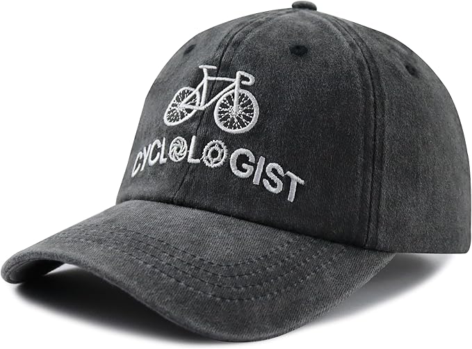 Cyclist Hat for Men Women, Classic Adjustable Cotton Cycologist Embroidered Baseball Cap