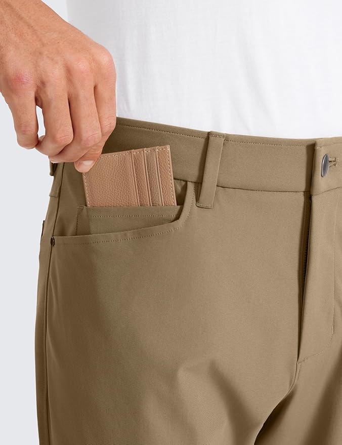 CRZ YOGA All Day Comfy 5-Pocket Golf Pants for Men - 28"/30"/32"/34" Quick Dry Lightweight Casual Work Stretch Trousers