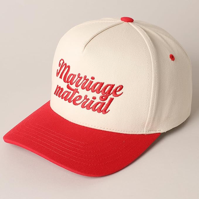 MIRMARU Two-Tone Vintage Canvas Trucker Hats for Men & Women, Adjustable Size Baseball Caps with Trendy Embroidered Design