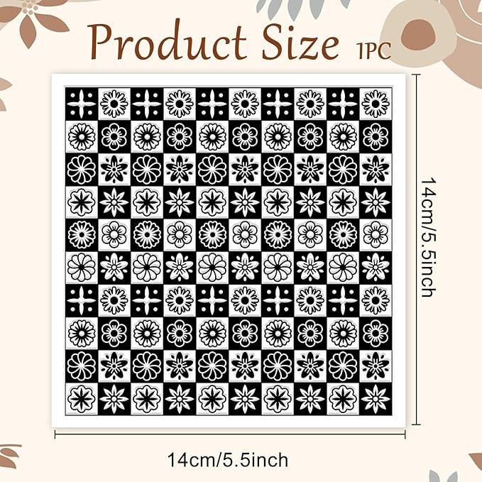 CHGCRAFT Lattice Pattern Polymer Clay Texture Sheets Geometric Flowers Silicone - Image 2