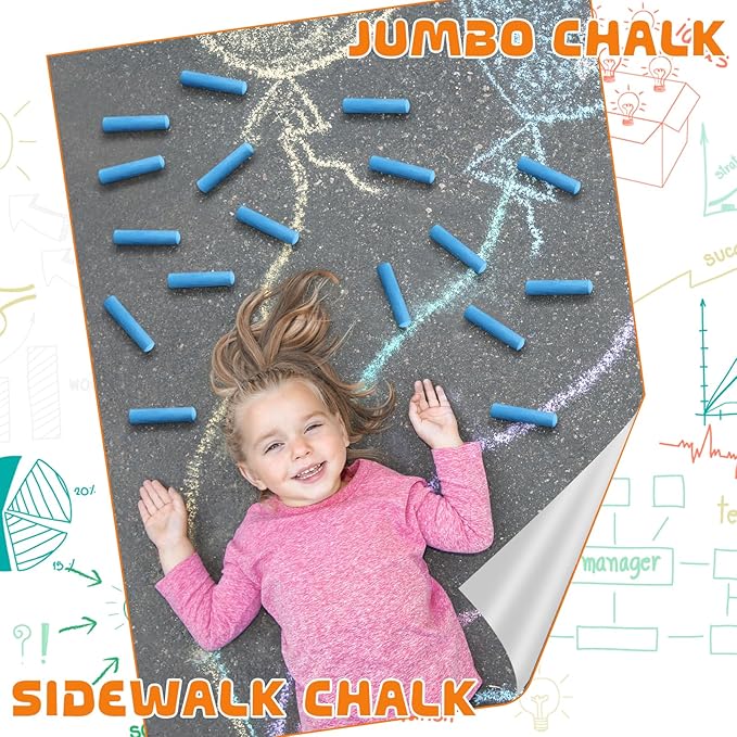 40 Pcs Sidewalk Chalks for Kids Non Toxic Jumbo Chalk for Party Gift Outdoor - Image 4