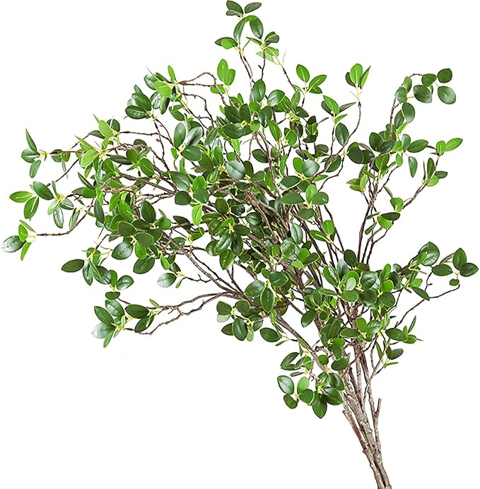 Ollain 43" Artificial Greenery Stems Plants Faux Leaf Green Eucalytus Branches by Ollain