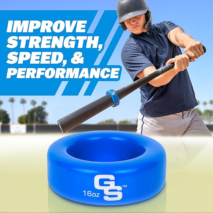GoSports Baseball and Softball Bat Weight – 16 oz Bat Donut for Youth and Adult, Baseball & Softball Bat Accessories