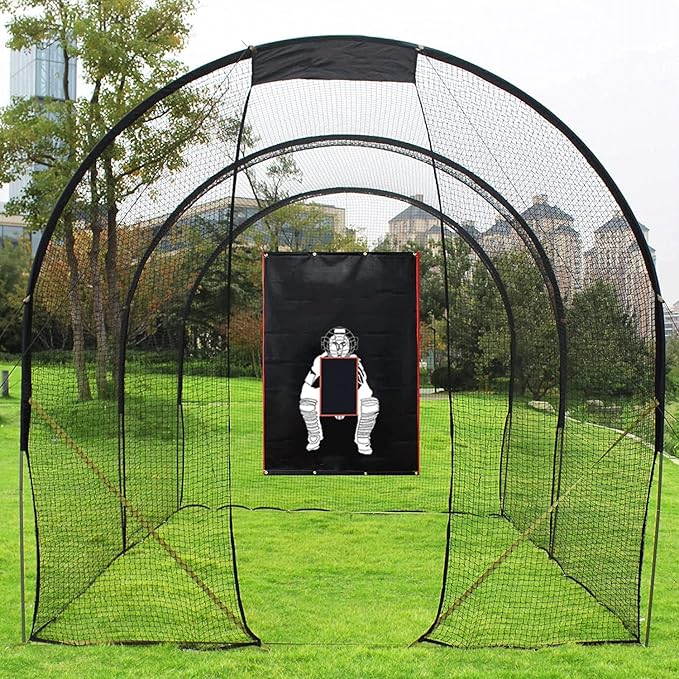 Batting Cage Backstop with Strike Zone Heavy Duty PVC Coated Oxford Fabric Vinyl Baseball Backstops with Catcher Softball Pitcher Training Equipment Aid