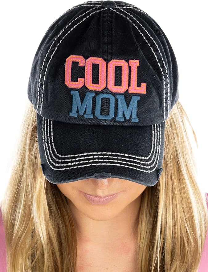Funky Junque Distressed Vintage Baseball Cap - Embroidered Patch Women's Hat - Holiday, Lifestyle & Patriotic Designs